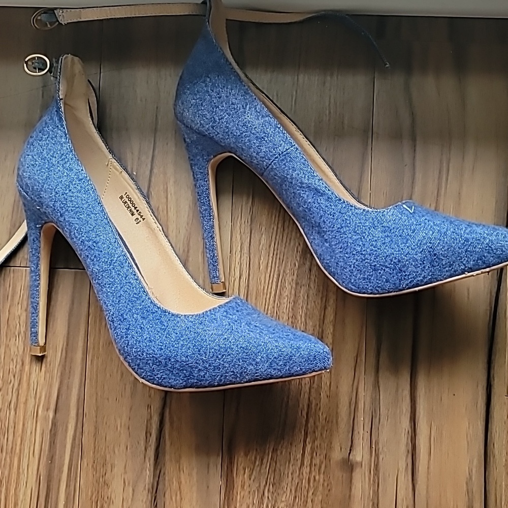 Denim heels